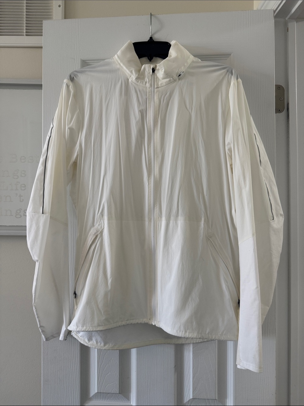 lululemon athletica White Lightweight Zip-Front windbreaker Jacket medium